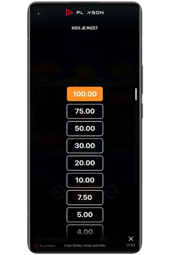 Inzet bepalen Coin Strike